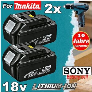 Unbranded Replacement Battery For Makita 18v, 2 Pack 6000mah With Led Indicator Unbranded Replacement Battery For Makita 18v, 2 Pack 6000mah With Led Indicator
