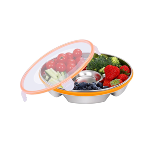 SEM Veggie Tray with Lid and Dip,Divided Serving Tray with Lid Snack Tray SEM Veggie Tray with Lid and Dip,Divided Serving Tray with Lid Snack Tray