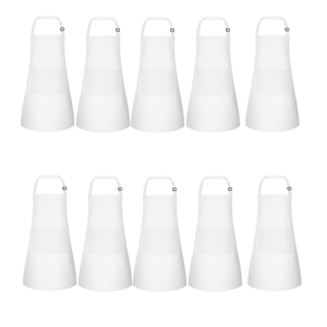 SEM 10 Pack Kids Apron Adjustable Children Apron with 2 Pockets White SEM 10 Pack Kids Apron Adjustable Children Apron with 2 Pockets White