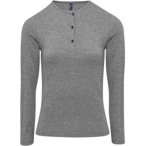 (L, Grey Marl) Premier Womens/Ladies Long John Roll Sleeve Tee (L, Grey Marl) Premier Womens/Ladies Long John Roll Sleeve Tee