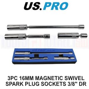US PRO Tools 3pc 16mm Magnetic Thin Wall Swivel Spark Plug Sockets 3/8" Dr 5925 US PRO Tools 3pc 16mm Magnetic Thin Wall Swivel Spark Plug Sockets 3/8" Dr 5925