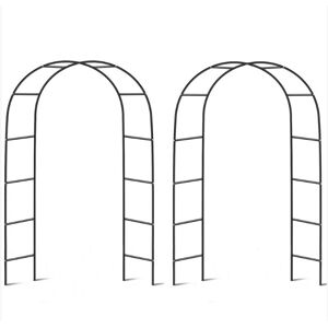 JANOON 2X 2.4M Garden Arch Trellis Metal Tubular Frame Climbing Plant Archway Arbour JANOON 2X 2.4M Garden Arch Trellis Metal Tubular Frame Climbing Plant Archway Arbour