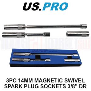 US PRO Tools 3pc 14mm Magnetic Thin Wall Swivel Spark Plug Sockets 3/8" Dr 5924 US PRO Tools 3pc 14mm Magnetic Thin Wall Swivel Spark Plug Sockets 3/8" Dr 5924