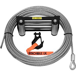 WINCHMAX Steel Rope 26m x 9.5mm, Hole Fix. Roller Fairlead. 3/8 inch Tactical Ho WINCHMAX Steel Rope 26m x 9.5mm, Hole Fix. Roller Fairlead. 3/8 inch Tactical Ho
