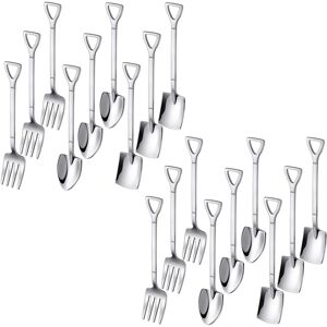 Spactz 18-Piece Stainless Steel Shovel Spoon Fork Set for Ice Cream, Watermelon & Desse Spactz 18-Piece Stainless Steel Shovel Spoon Fork Set for Ice Cream, Watermelon & Desse