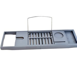 MantraRaj Extendable Bamboo Bath Caddy Tray with Tablet & Phone Slots, Candle & MantraRaj Extendable Bamboo Bath Caddy Tray with Tablet & Phone Slots, Candle &