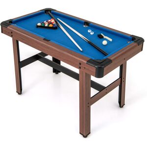 Costway 122 cm Pool Table for Kids & Adults Wooden Billiard Game Table-Blue Costway 122 cm Pool Table for Kids & Adults Wooden Billiard Game Table-Blue