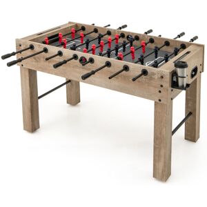 Costway 137cm Full Size Foosball Table Indoor Soccer Game Table w/ Legs-Natural Costway 137cm Full Size Foosball Table Indoor Soccer Game Table w/ Legs-Natural