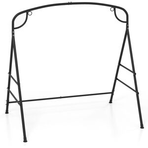 Costway Patio Metal Swing Stand Heavy-Duty A-Shaped Porch Swing Frame w/ Double Side Bar Costway Patio Metal Swing Stand Heavy-Duty A-Shaped Porch Swing Frame w/ Double Side Bar