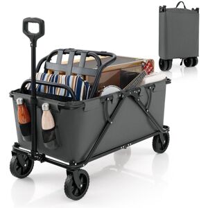 Costway Collapsible Foldable Wagon Heavy-Duty Wagon Cart w/ Adjustable Handlebar Costway Collapsible Foldable Wagon Heavy-Duty Wagon Cart w/ Adjustable Handlebar