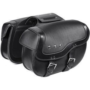 GreenZech Motorcycle PU Leather Luggage Saddlebags Black GreenZech Motorcycle PU Leather Luggage Saddlebags Black