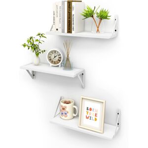 Unbranded (White) Floating Shelves Set of 3 Rustic Mounted Shelf Unbranded (White) Floating Shelves Set of 3 Rustic Mounted Shelf