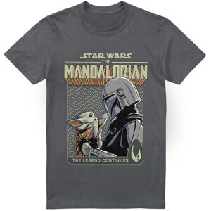 (L, Charcoal) Star Wars: The Mandalorian Mens Legend Continues Grogu T-Shirt (L, Charcoal) Star Wars: The Mandalorian Mens Legend Continues Grogu T-Shirt