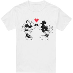 (L, White) Disney Mens Mickey & Minnie Mouse Kiss Sketch Valentine's Day T-Shirt (L, White) Disney Mens Mickey & Minnie Mouse Kiss Sketch Valentine's Day T-Shirt