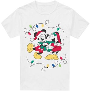 (L, White) Disney Mens Mickey & Minnie Mouse Kiss Christmas T-Shirt (L, White) Disney Mens Mickey & Minnie Mouse Kiss Christmas T-Shirt
