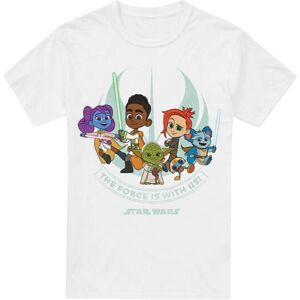 (L, White) Star Wars Mens Young Jedi Adventure The Force Is With Us T-Shirt (L, White) Star Wars Mens Young Jedi Adventure The Force Is With Us T-Shirt