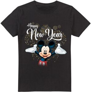 (L, Black) Disney Mens Mickey Mouse New Year T-Shirt (L, Black) Disney Mens Mickey Mouse New Year T-Shirt
