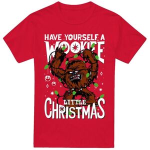 (L, Red) Star Wars Mens A Wookie Little Christmas T-Shirt (L, Red) Star Wars Mens A Wookie Little Christmas T-Shirt