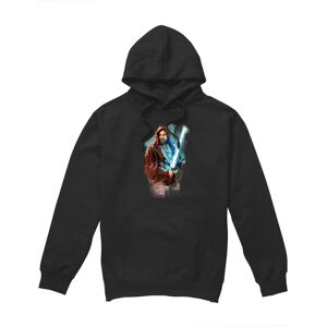 (S, Black) Star Wars Mens Obi Wan Kenobi Painted Hoodie (S, Black) Star Wars Mens Obi Wan Kenobi Painted Hoodie