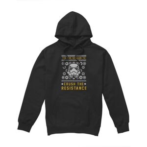 (S, Black) Star Wars Mens Crush The Resistance This Christmas Hoodie (S, Black) Star Wars Mens Crush The Resistance This Christmas Hoodie
