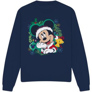 (L, Navy) Disney Unisex Adult Mickey Mouse Wreath Christmas Sweatshirt (L, Navy) Disney Unisex Adult Mickey Mouse Wreath Christmas Sweatshirt