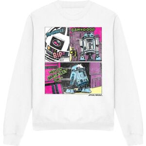 (L, White) Star Wars Unisex Adult To The Rescue R2-D2 Sweatshirt (L, White) Star Wars Unisex Adult To The Rescue R2-D2 Sweatshirt