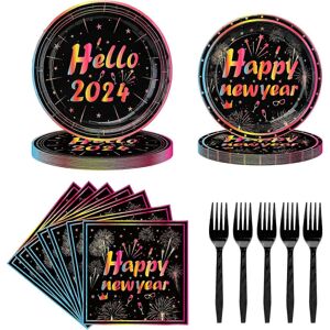 Unbranded 80pcs New Years Eve Plates and Napkins, New Years Eve Party Pack, Serve 20 Guest Unbranded 80pcs New Years Eve Plates and Napkins, New Years Eve Party Pack, Serve 20 Guest