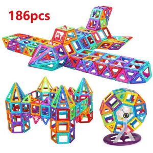 XYLFLY 186Pcs Magnetic Building Blocks Construction Tiles Kit Kids DIY Toys Gift XYLFLY 186Pcs Magnetic Building Blocks Construction Tiles Kit Kids DIY Toys Gift