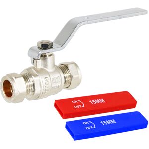 SPARES2GO Full Bore Lever Ball Valve Isolating Stop Tap Kit with Blue (Cold) and Red (Hot) SPARES2GO Full Bore Lever Ball Valve Isolating Stop Tap Kit with Blue (Cold) and Red (Hot)