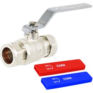 SPARES2GO Full Bore Lever Ball Valve Isolating Stop Tap Kit with Blue (Cold) and Red (Hot) SPARES2GO Full Bore Lever Ball Valve Isolating Stop Tap Kit with Blue (Cold) and Red (Hot)