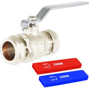 SPARES2GO Full Bore Lever Ball Valve Isolating Stop Tap Kit with Blue (Cold) and Red (Hot) SPARES2GO Full Bore Lever Ball Valve Isolating Stop Tap Kit with Blue (Cold) and Red (Hot)