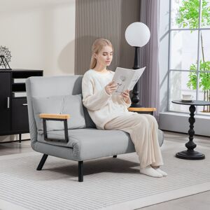 HOMCOM Click Clack 2 Seater Sofa Bed for Living Room, Guest Room, Light Grey HOMCOM Click Clack 2 Seater Sofa Bed for Living Room, Guest Room, Light Grey