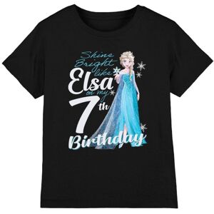 Disney (7-8 Years, Black) Frozen Childrens/Kids Bright Like Elsa 7th Birthday T-Shirt Disney (7-8 Years, Black) Frozen Childrens/Kids Bright Like Elsa 7th Birthday T-Shirt