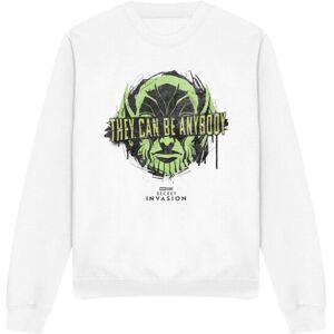 (L, White) Marvel Unisex Adult Secret Invasion Anybody Sweatshirt (L, White) Marvel Unisex Adult Secret Invasion Anybody Sweatshirt
