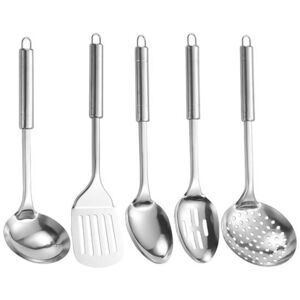 Unbranded (silver) 5Pcs Stainless Steel Kitchen Utensils Set Heat Resistant Non-Stick Spoo Unbranded (silver) 5Pcs Stainless Steel Kitchen Utensils Set Heat Resistant Non-Stick Spoo