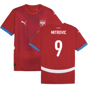 Puma (XXL) 2024-2025 Serbia Home Shirt (Mitrovic 9) Puma (XXL) 2024-2025 Serbia Home Shirt (Mitrovic 9)