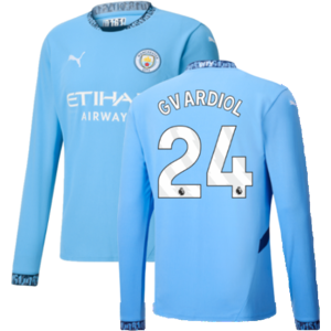 Puma (S) 2024-2025 Man City Home Long Sleeve Shirt (Gvardiol 24) Puma (S) 2024-2025 Man City Home Long Sleeve Shirt (Gvardiol 24)