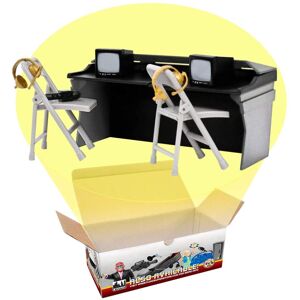 Figures Toy Company Black & Gray Commentator Table Playset for Wrestling Action Figures Figures Toy Company Black & Gray Commentator Table Playset for Wrestling Action Figures