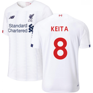 New Balance Keita 8 White Football Shirt - Officlal Liverpool Away 2019-2020 New Balance Keita 8 White Football Shirt - Officlal Liverpool Away 2019-2020
