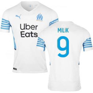 Puma (L) 2021-2022 Marseille Authentic Home Shirt (MILIK 9) Puma (L) 2021-2022 Marseille Authentic Home Shirt (MILIK 9)