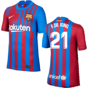 Nike (L) 2021-2022 Barcelona Home Shirt (F.DE JONG 21) Nike (L) 2021-2022 Barcelona Home Shirt (F.DE JONG 21)