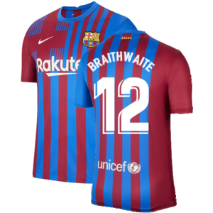 Nike (XL) 2021-2022 Barcelona Home Shirt (BRAITHWAITE 12) Nike (XL) 2021-2022 Barcelona Home Shirt (BRAITHWAITE 12)