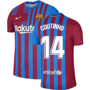 Nike (M) 2021-2022 Barcelona Vapor Match Home Shirt (COUTINHO 14) Nike (M) 2021-2022 Barcelona Vapor Match Home Shirt (COUTINHO 14)