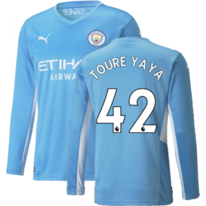 Puma (3XL) 2021-2022 Man City Long Sleeve Home Shirt (TOURE YAYA 42) Puma (3XL) 2021-2022 Man City Long Sleeve Home Shirt (TOURE YAYA 42)