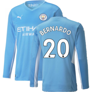 Puma (3XL) 2021-2022 Man City Long Sleeve Home Shirt (BERNARDO 20) Puma (3XL) 2021-2022 Man City Long Sleeve Home Shirt (BERNARDO 20)