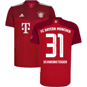 adidas (L) 2021-2022 Bayern Munich Home Shirt (SCHWEINSTEIGER 31) adidas (L) 2021-2022 Bayern Munich Home Shirt (SCHWEINSTEIGER 31)