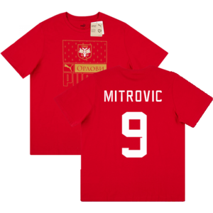 Puma (M) 2022-2023 Serbia Ftbl Core Tee (Red) (MITROVIC 9) Puma (M) 2022-2023 Serbia Ftbl Core Tee (Red) (MITROVIC 9)