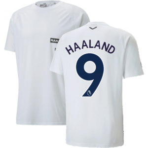 Puma (XL) 2022-2023 Man City Casuals Tee (White) (HAALAND 9) Puma (XL) 2022-2023 Man City Casuals Tee (White) (HAALAND 9)