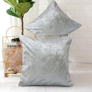 Yorkshire Bedding (Pack of 2, Plain Velvet Filled Cushion Silver) Luxury Velvet Filled Cushions Pa Yorkshire Bedding (Pack of 2, Plain Velvet Filled Cushion Silver) Luxury Velvet Filled Cushions Pa