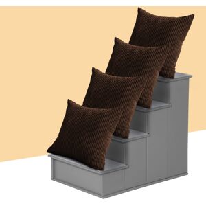 Yorkshire Bedding (Pack of 4, Stripe Velvet Cushion Coffee) Luxury Velvet Filled Cushions Pack of Yorkshire Bedding (Pack of 4, Stripe Velvet Cushion Coffee) Luxury Velvet Filled Cushions Pack of